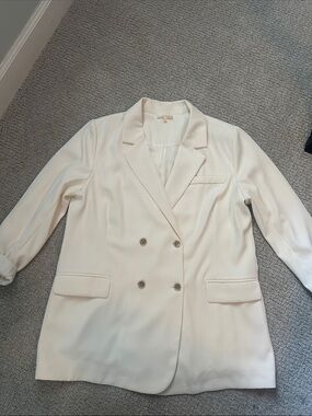 Mystree Double-Breasted Cream Blazer